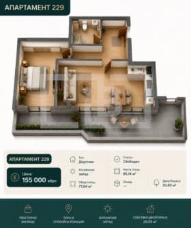 Продава 2-СТАЕН град София, Люлин 8 155 000 € 303 153.65 лв.