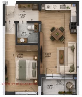 Продава 2-СТАЕН град София, Славия 215 000 € 420 503.45 лв.