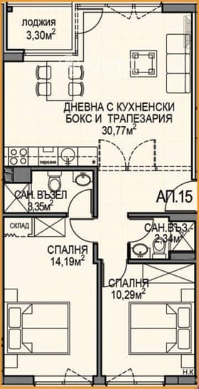 Продава 3-СТАЕН град София, Обеля 2 146 200 € 285 942.35 лв.