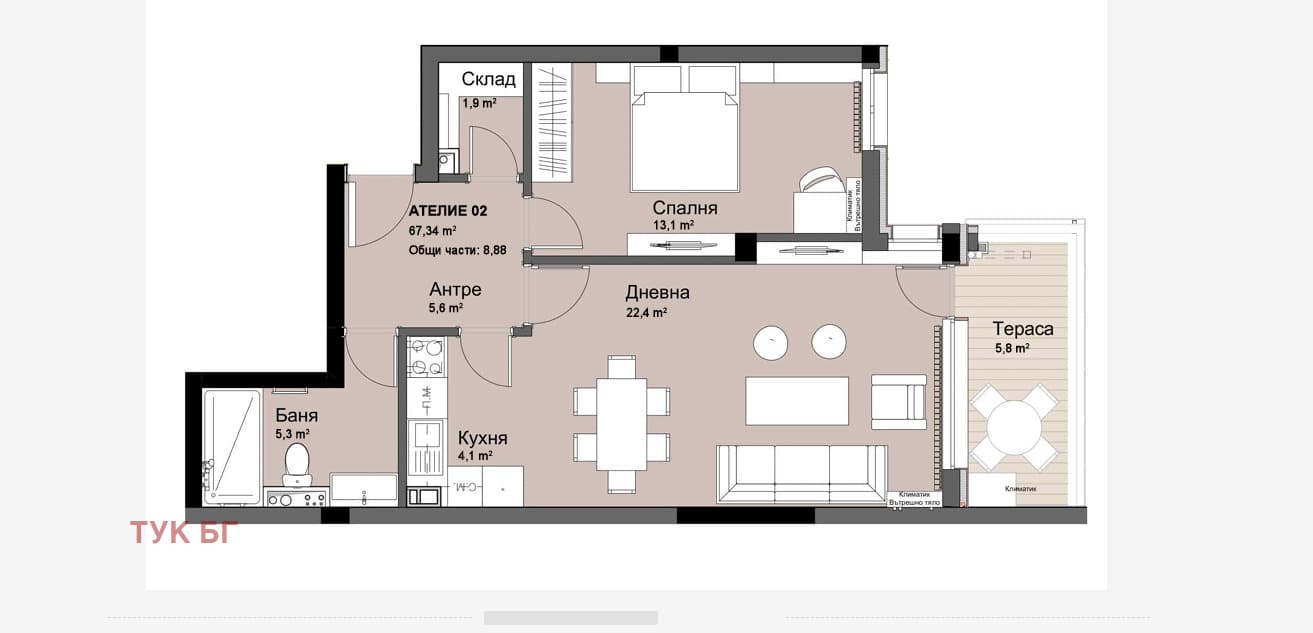 164 916 € 322 547.66 лв.,, Продава 2-СТАЕН, град София, Красно село